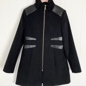 Rothschild Black Trench Coat with Leather Accents Sizw 10 Girls Kids Jacket